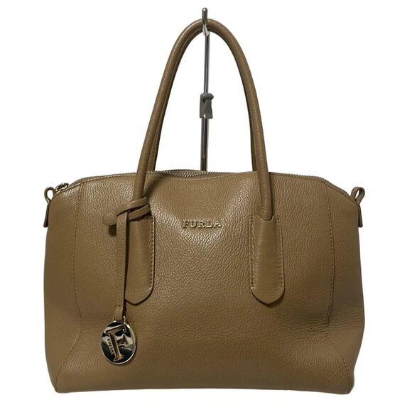 FURLA - Light Brown Leather Handbag - Picture 1 of 9